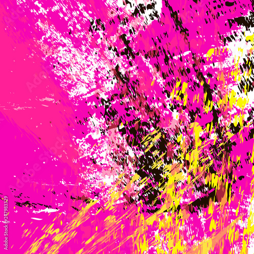 Abstract art vector juicy background illustration. Hand drawn textured streaks, strokes, splashes and spots. Template for design, canvas print, poster, carpet, wallpaper, border frame, wooden panel.
