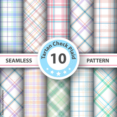 Classic tartan, Merry Christmas seamless patterns.