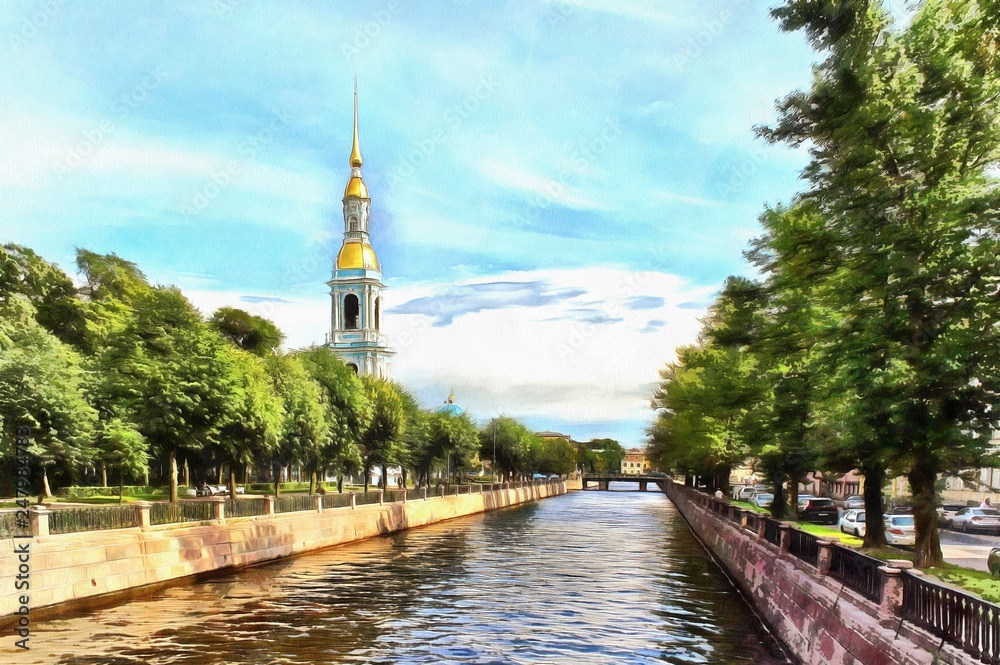 Kryukov Canal and the bell tower of the Nikolsky Sobor