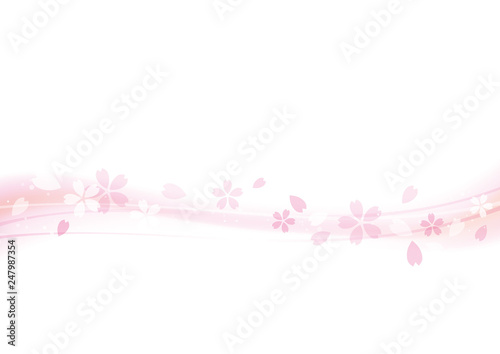 桜　花　春　波　風　背景　ピンク