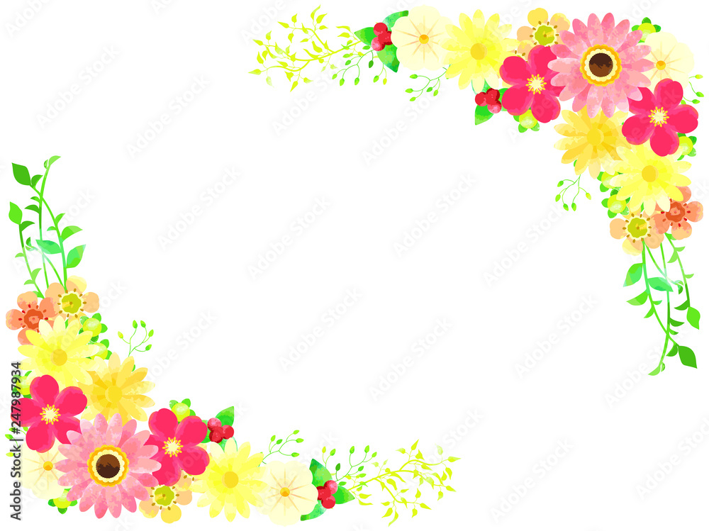 春の花のイラストの背景素材 春の花のイラストの背景素材