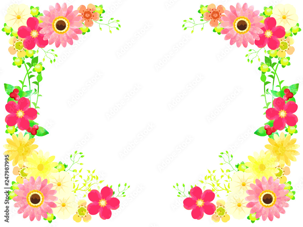 春の花のイラストの背景素材 春の花のイラストの背景素材