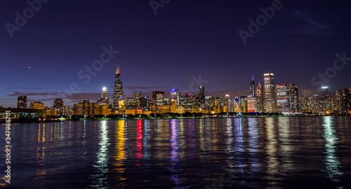 Chicago skyline at night © William