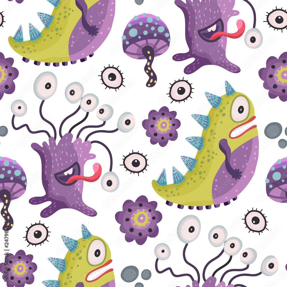 Obraz premium Cute cartoon monsters. Vector,