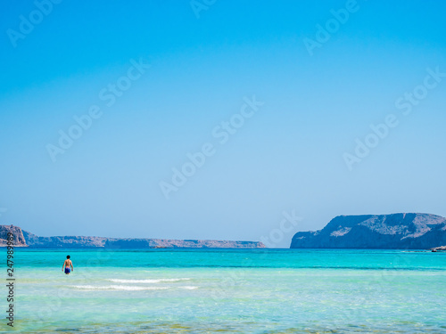 Kreta, Grecja: laguny Balos rajski widok na plażę i morze