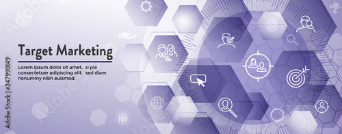 Target Marketing Icon Set and Web Header Banner