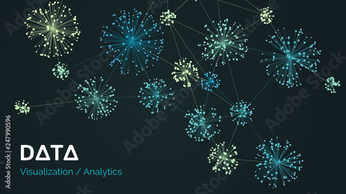 Vector abstract big data visualization. Visual information complexity. Information clustering representation.