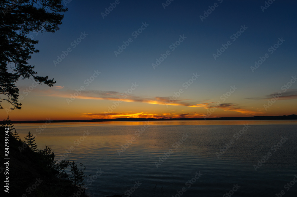 sunset on the river