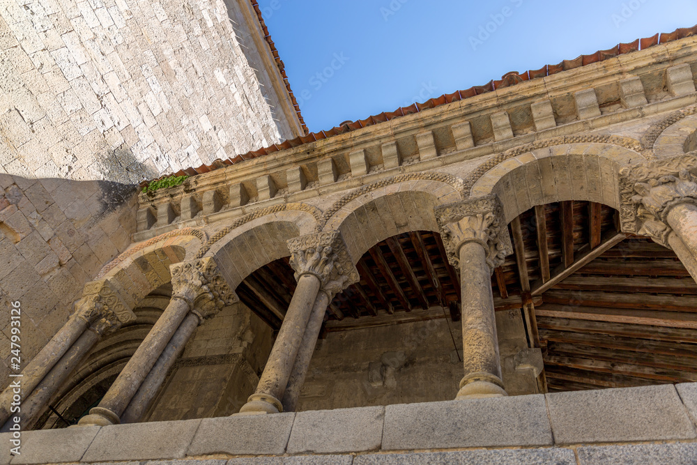 Romanesque columns of the Church of St. martin in segovia