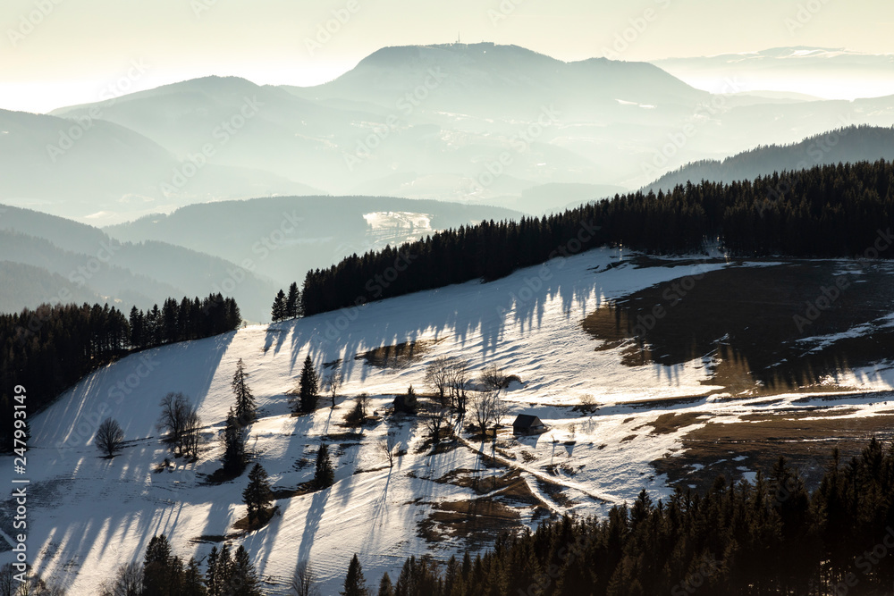 winter in nature park named steirisches almenland (Teichalm)  in styria,austria