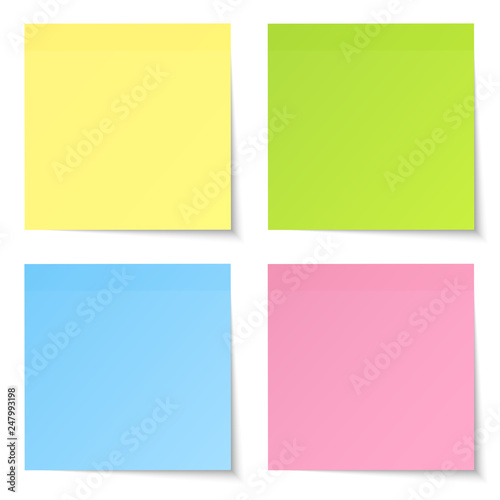 4 Gerade Haftnotizen Mix Colors