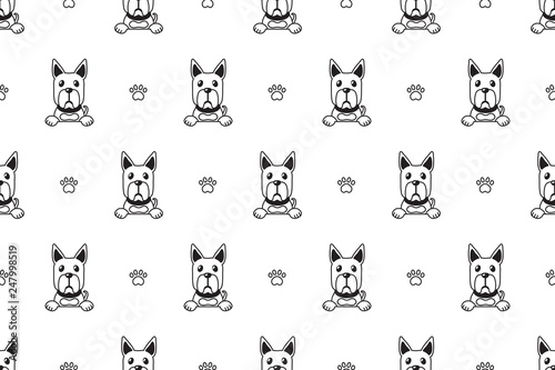 Vector cartoon character great dane dog seamless pattern for design.