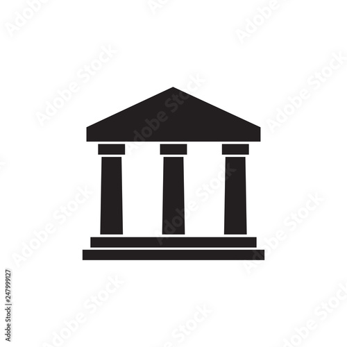 Bank, finance, museum, ancient architecture. Building vector icon.