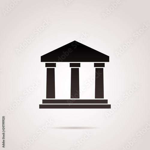 Bank, museum, institutuion, ancient building vector icon. Ancient architecture.