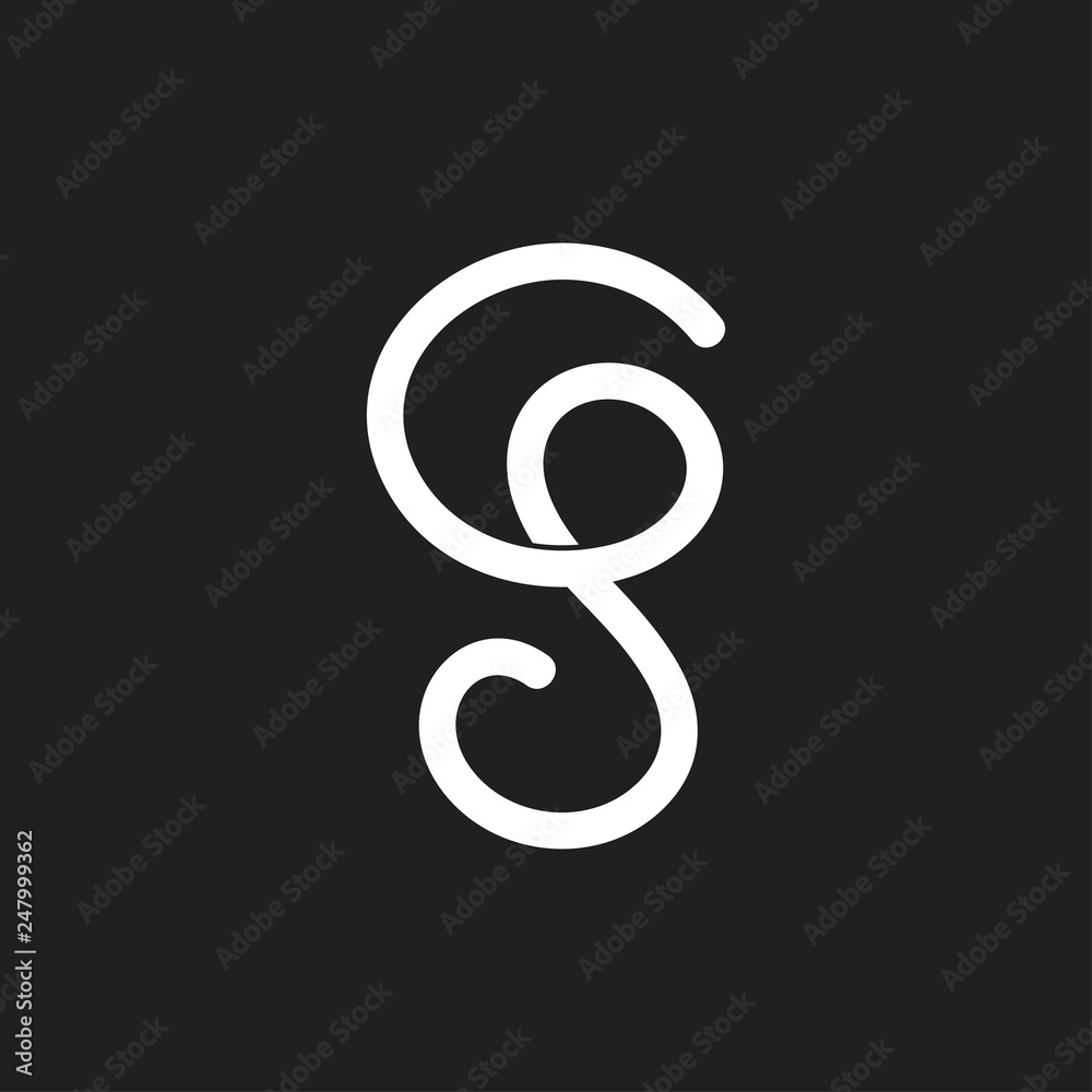 Obraz premium abstract letter gs simple line art logo vector