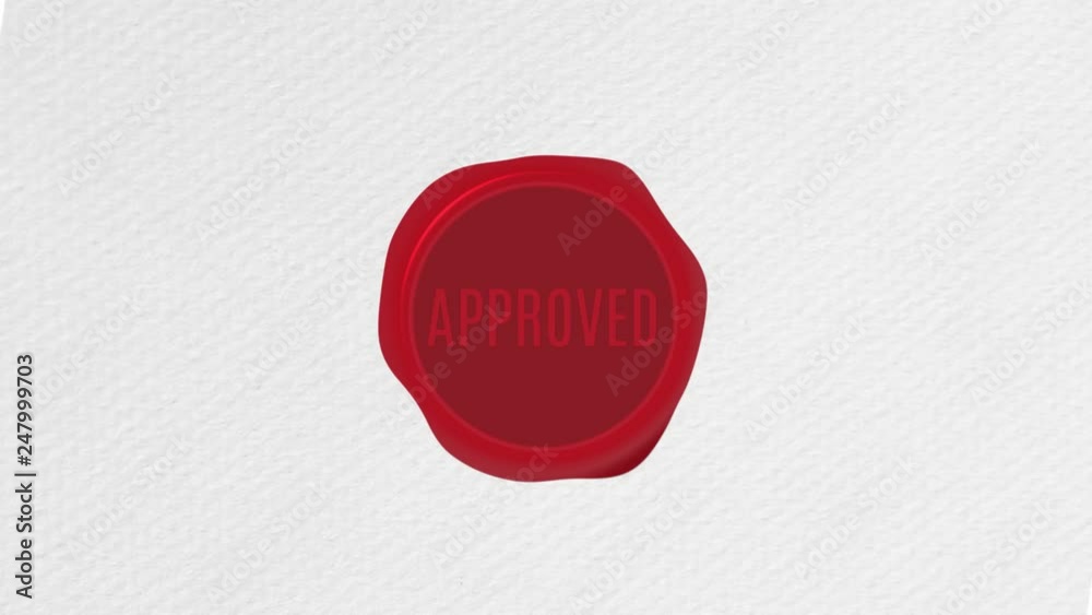 Wax Seal Stamp Approved Text with Paper Texture Wax Seal Stamp Approved Text with Paper Texture