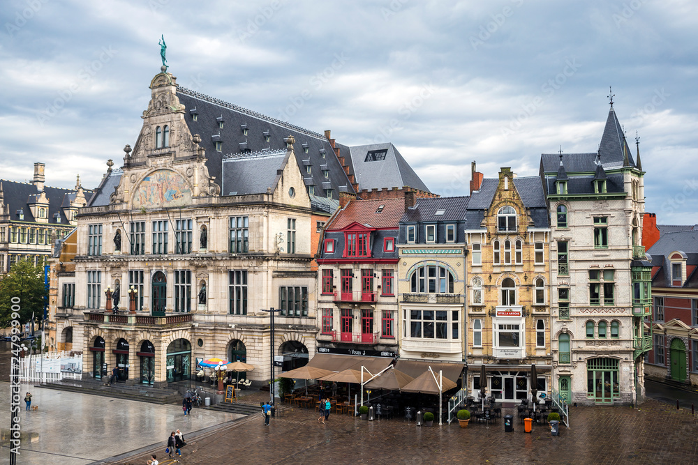 Historic buildings in the Gent city center, Belgium