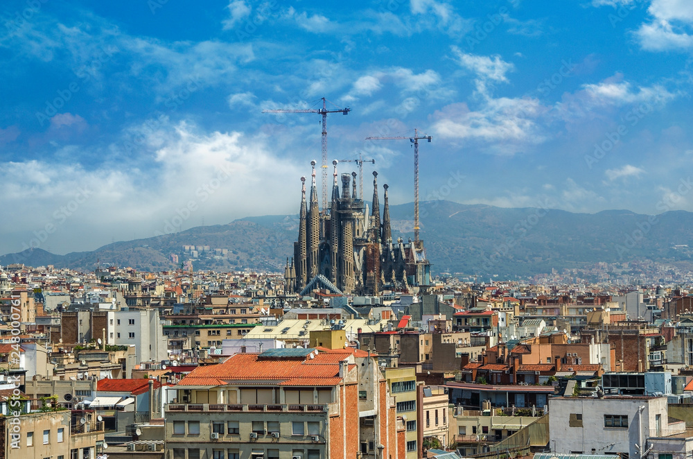 Sagrada Familia in Barcelona. Sagrada view