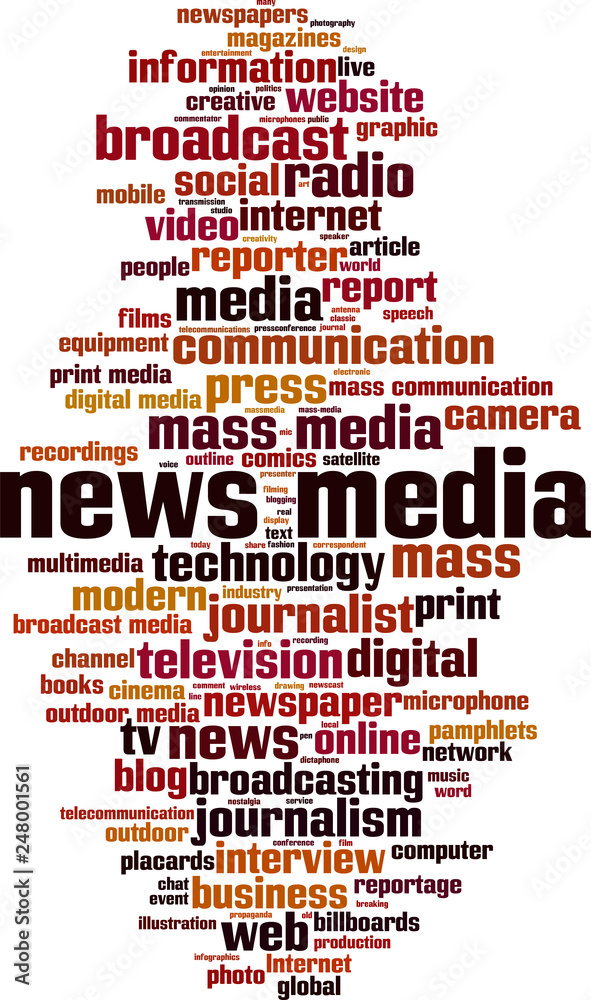 Obraz premium News media word cloud