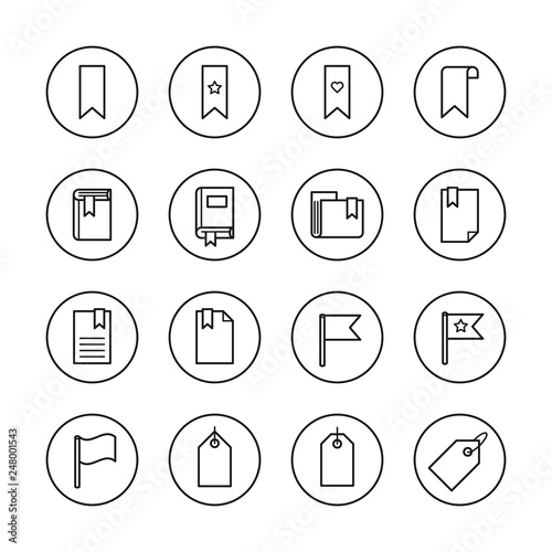 Schlagwort Lesezeichen Icons aus Linien
