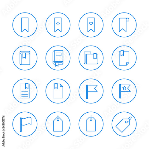 Schlagwort Lesezeichen Icons aus Linien