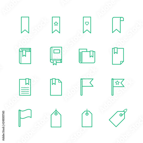 Schlagwort Lesezeichen Icons aus Linien