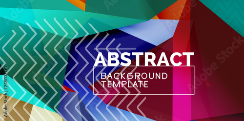 Fototapeta Naklejka Na Ścianę i Meble -  Color geometric abstract background, minimal abstraction design with mosaic style 3d shape