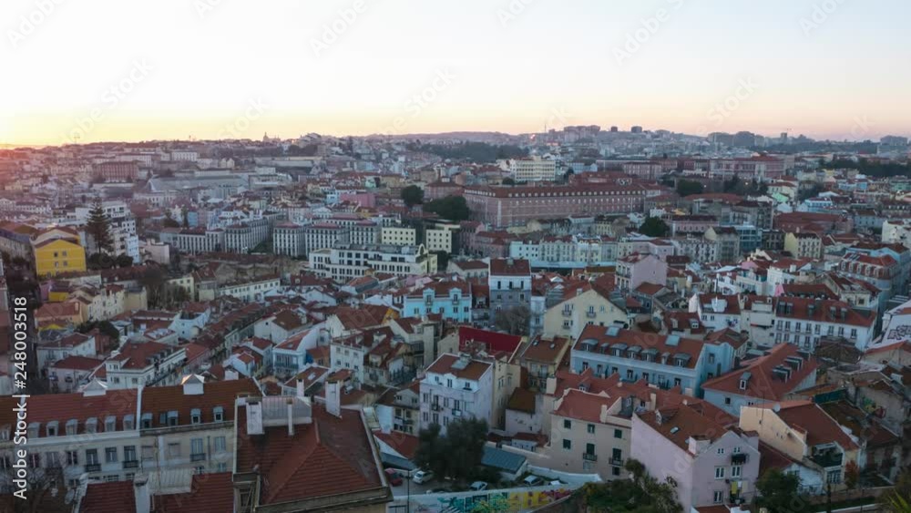 Portugal Lisbon city sunset time lapse Portugal Lisbon city sunset time lapse
