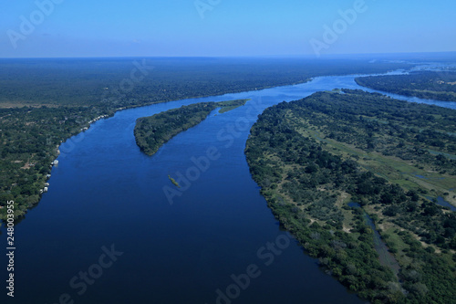 Zambezi River, near Vivtoria Falls, Aerial view, Zimbabwe