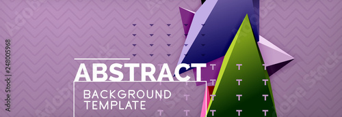 3d triangular shapes geometric background. Origami style pattern with triange shapes for decorative design. Poster design. Line design. Modern presentation template