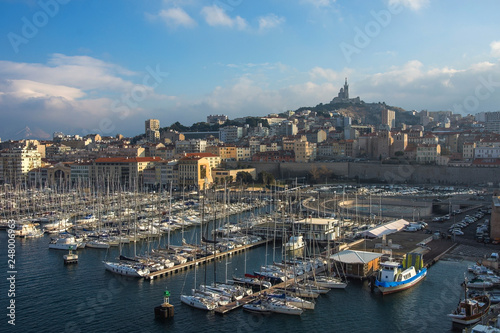beautiful panoramic view of the city of Marseille, France