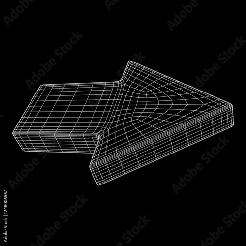 Arrow wireframe low poly mesh vector illustration