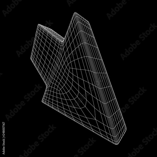 Arrow wireframe low poly mesh vector illustration
