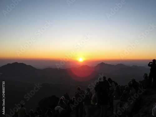 Sunrise on mount Moses in Egypt