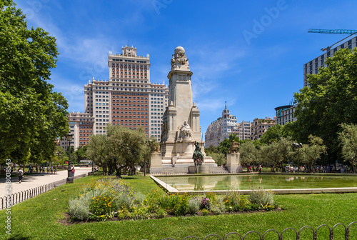 Madrid, Spain. Scenic Memorial Cervantes photo