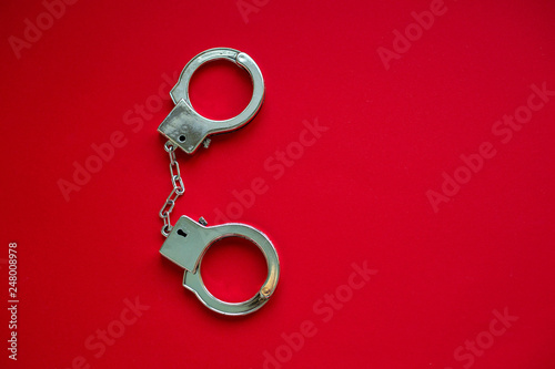 goods in sex shop, toys for adults, sex shop, handcuffs photo