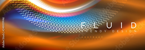 Fluid colors mixing glowing neon wave background, holographic texture