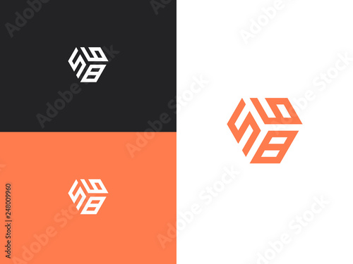 Combination number, stylish vector emblem for design