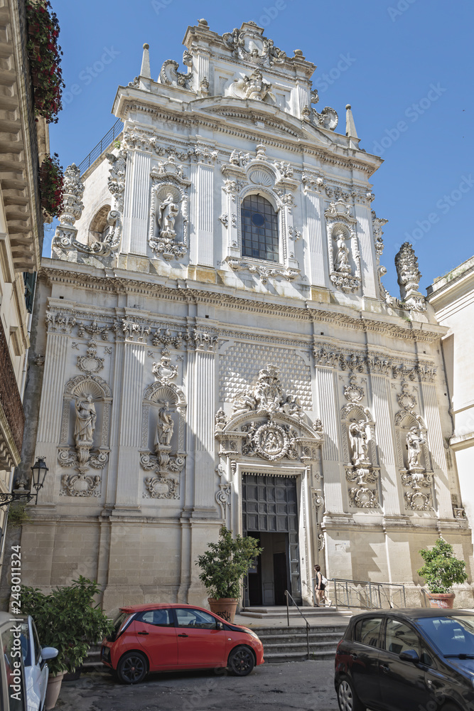 Italia Pulia Lecce facciata della chiesa della Madonna del Carmine
