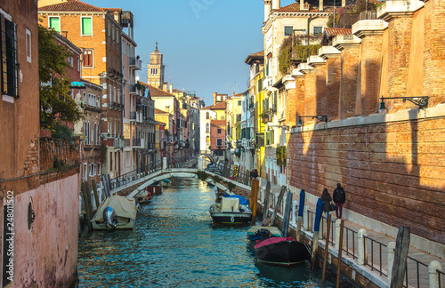 Amazing view on the beautiful Venice, Italy.