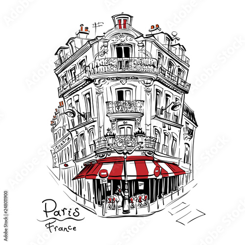 Typical Parisian house, France