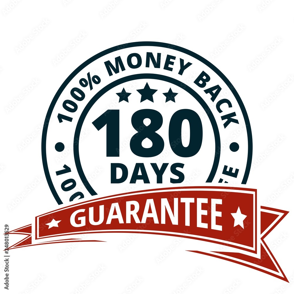 180 Days Money Back Guarantee illustration 180 Days Money Back Guarantee illustration
