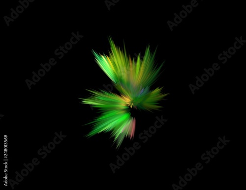 Billede på lærred combustion on black background, fractal rendered illustration