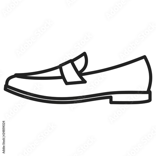 Men's shoe outlined icon in white background