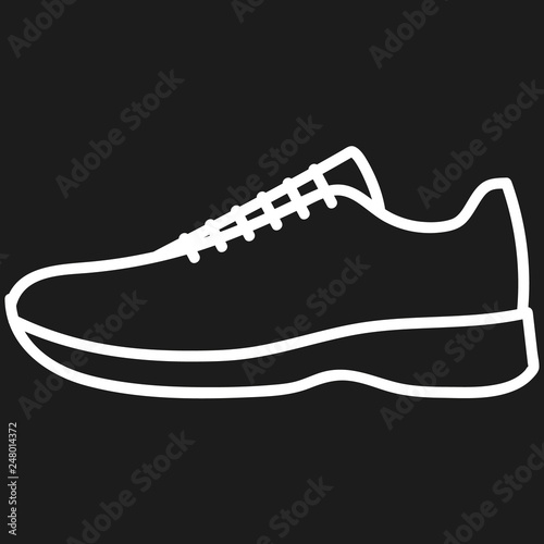 Men's shoe outlined icon in dark background