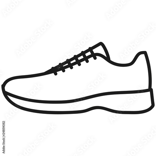 Men's shoe outlined icon in white background