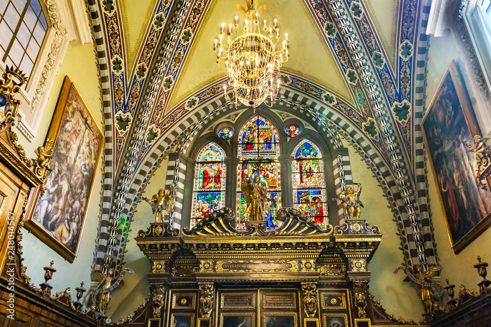 Altar Biblical Stained Glass Santa Maria Novella Church Florence Italy