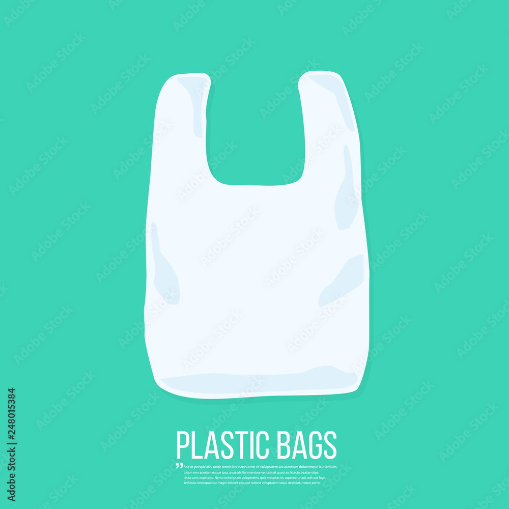Line plastic bag icon isolated on grey background. disposable • wall  stickers clip art, cellophane, consumerism | myloview.com