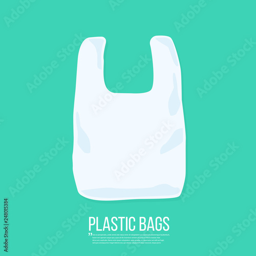 Plastic bag icon. Vector illustration flat design