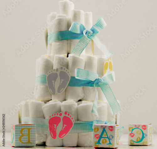 Baby shower baby shower cake tort ciasto diapers new born noworodek prezent